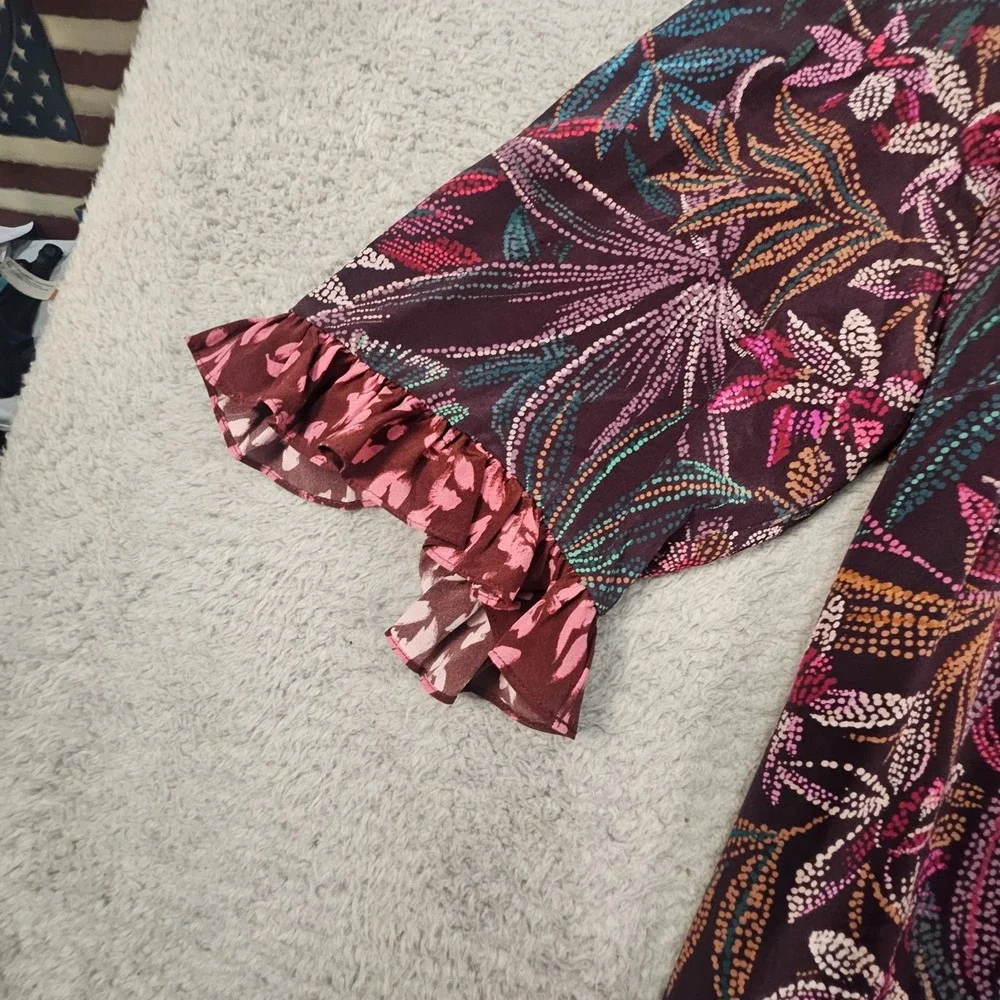 Johnny Was Alicante Silk Tunic Dress XL Floral Tropical Cruise‎ Designer Luxury - Picture 4 of 14